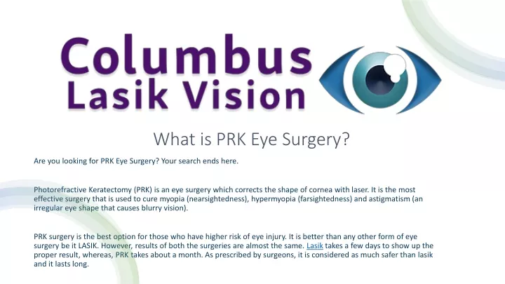 what is prk eye surgery