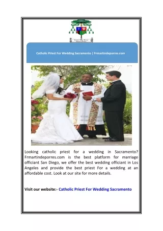Catholic Priest For Wedding Sacramento | Frmartindeporres.com