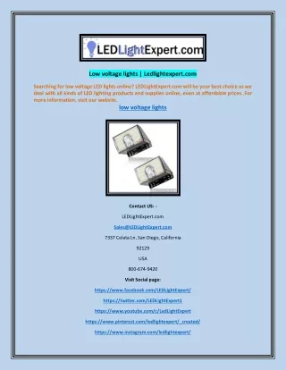 low voltage lights ledlightexpert com