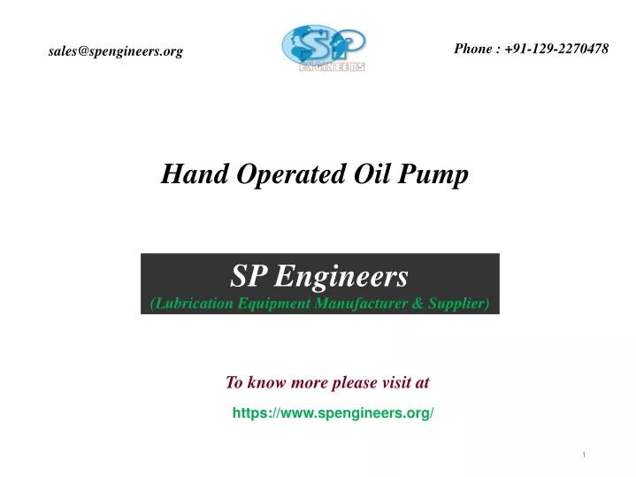 hand operated oil pump