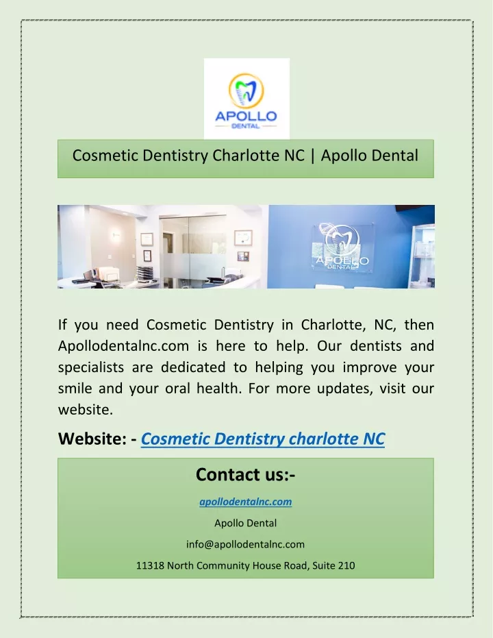 cosmetic dentistry charlotte nc apollo dental