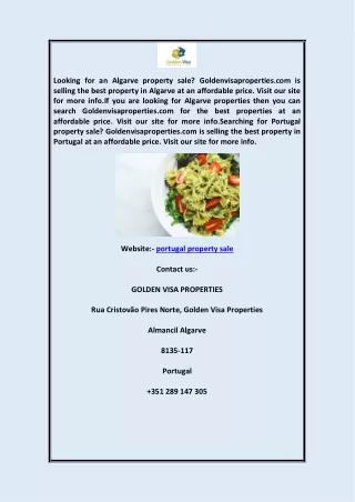 Portugal Property Sale Goldenvisaproperties.com