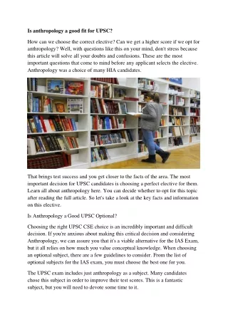 is anthropology a good fit for upsc