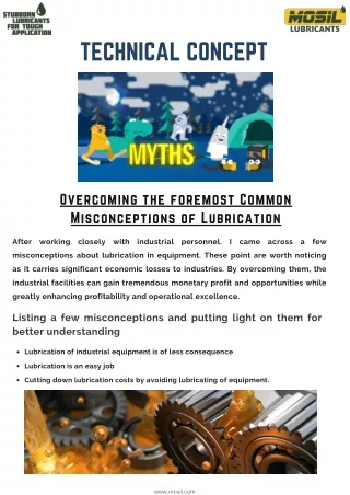 Overcoming the foremost Common Misconceptions of Lubrication