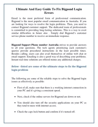 Ultimate And Easy Guide To Fix Bigpond Login Errors