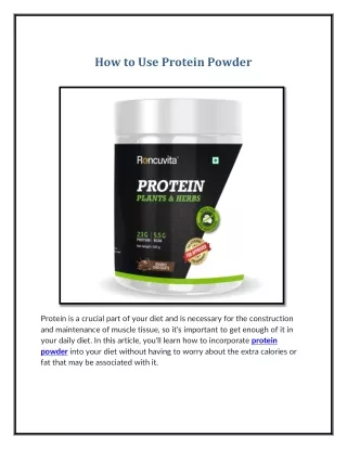 how to use protein powder
