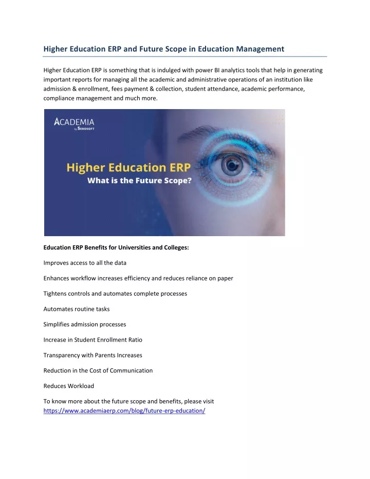 higher education erp and future scope