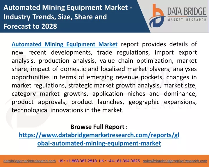 automated mining equipment market industry trends