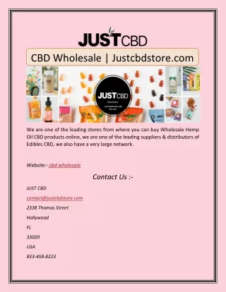 cbd wholesale justcbdstore com