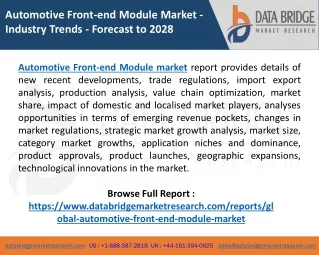 automotive front end module market industry