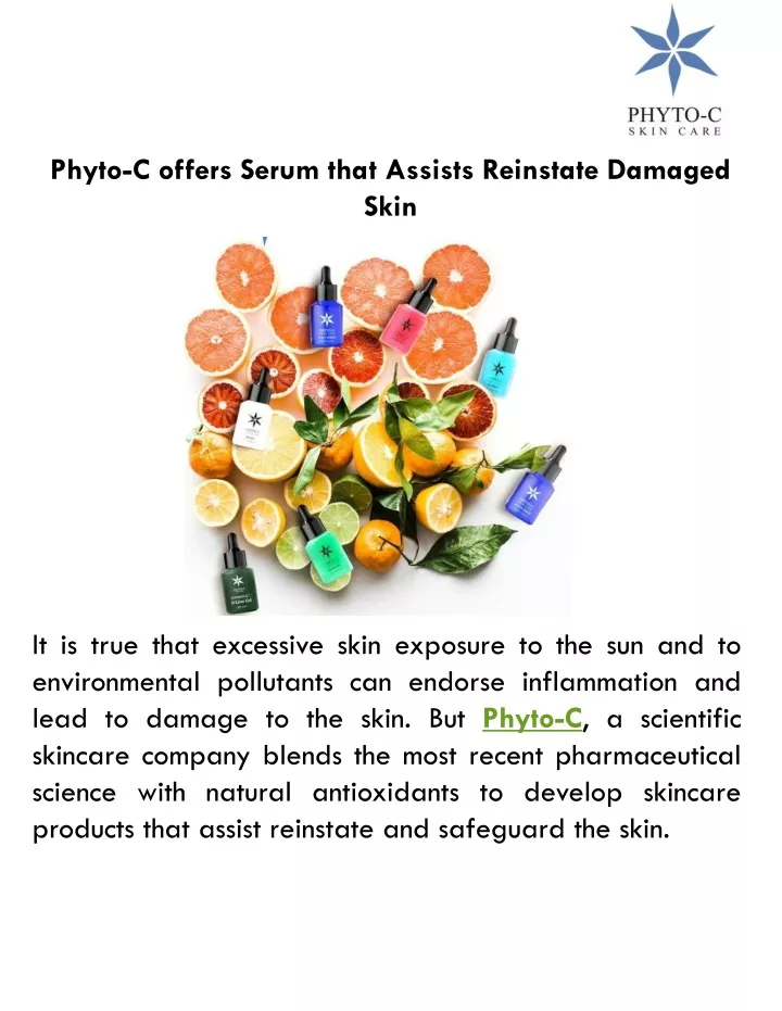phyto c offers serum that assists reinstate