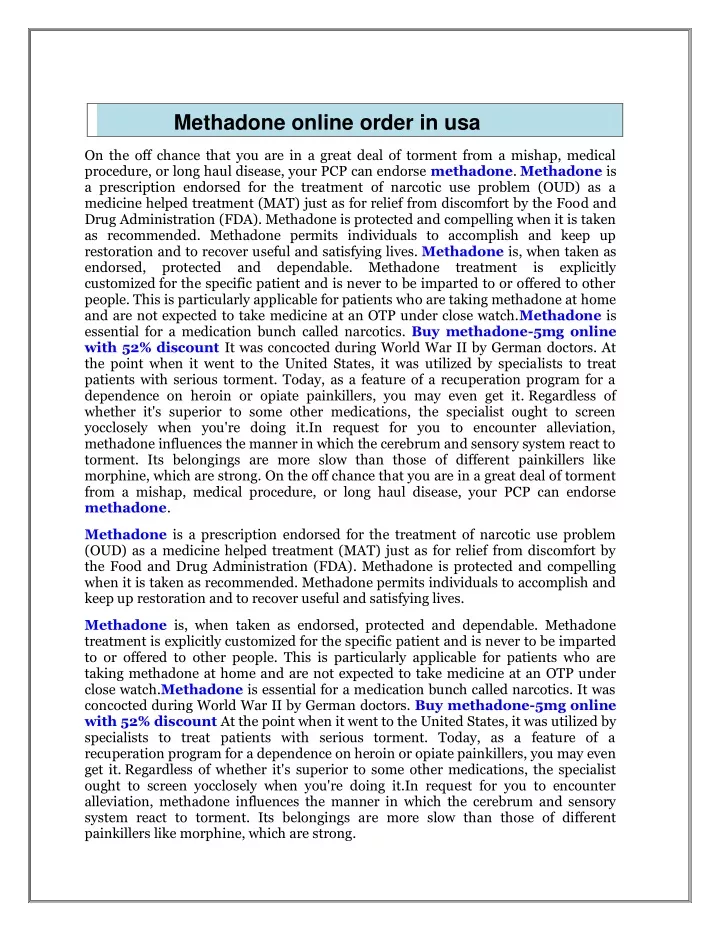 methadone online order in usa