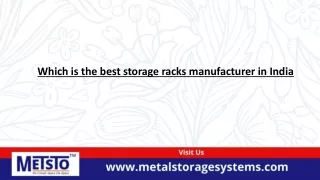 Which is the best storage racks manufacturer in India