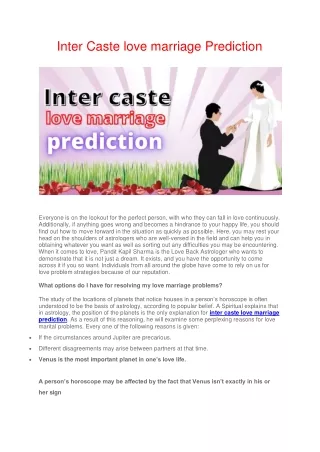 inter caste love marriage prediction