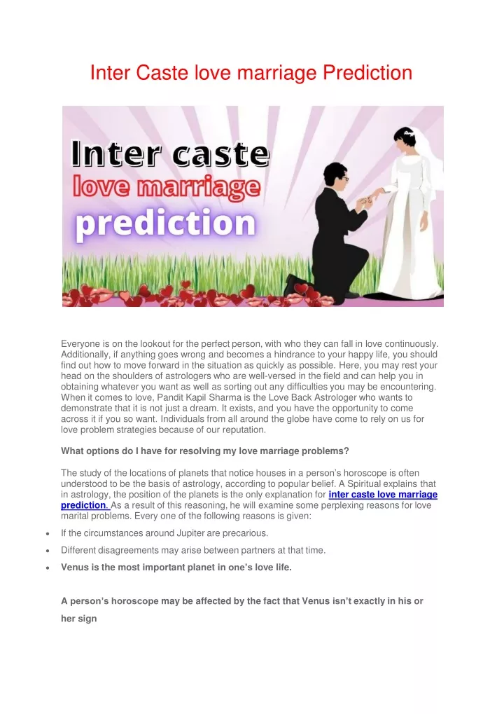 inter caste love marriage prediction