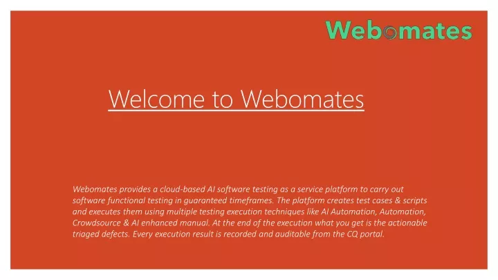 welcome to webomates