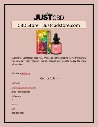 cbd store justcbdstore com