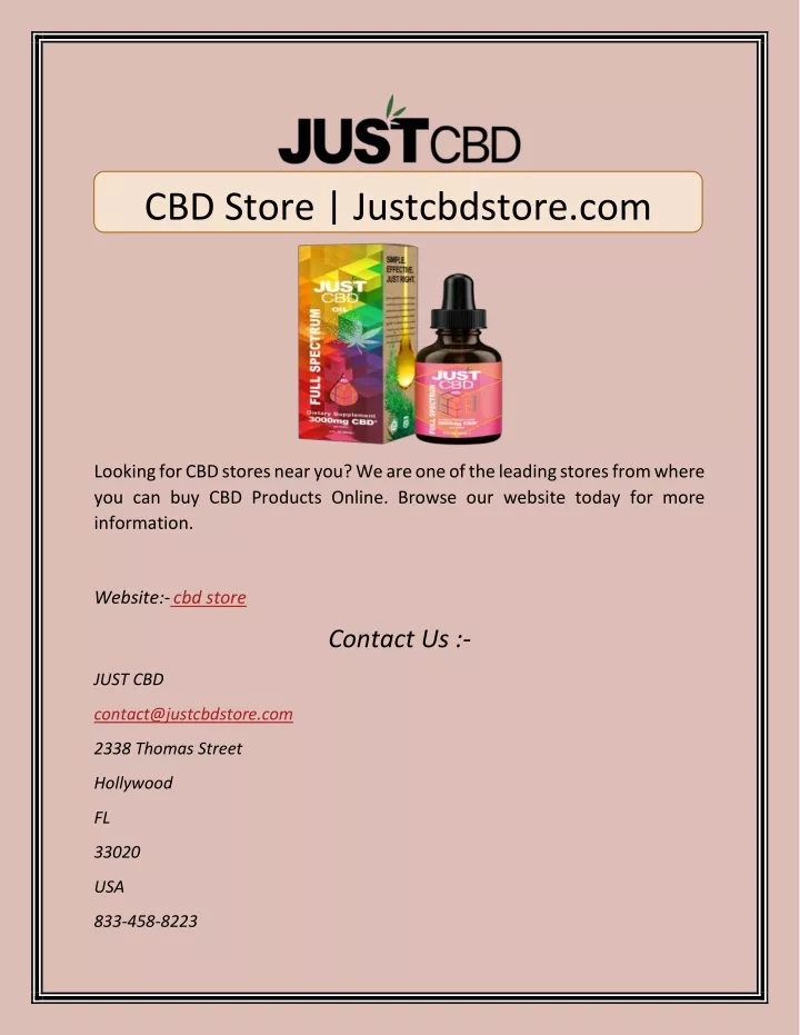 cbd store justcbdstore com