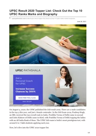 upsc result 2020 topper list check