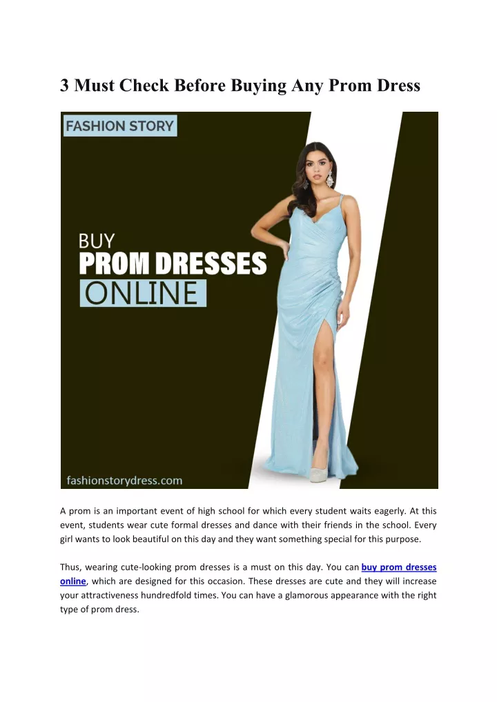 3 must check before buying any prom dress