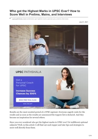 who got the highest marks in upsc ever