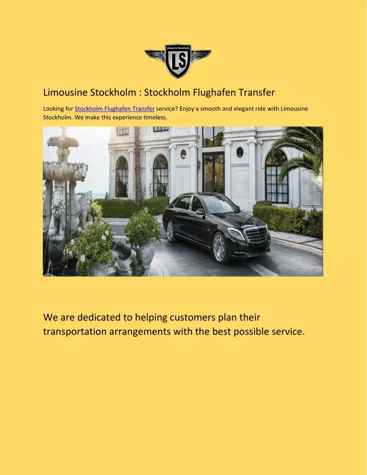 limousine stockholm stockholm flughafen transfer