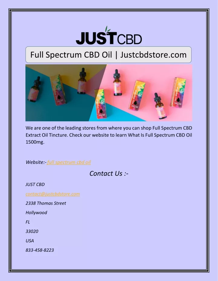 full spectrum cbd oil justcbdstore com