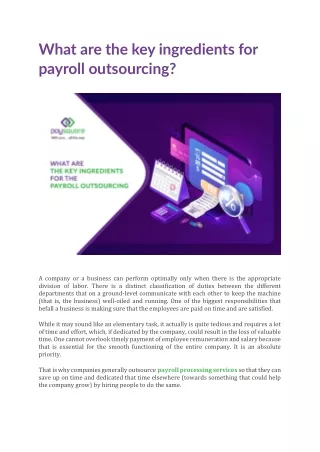 What are the key ingredients for payroll outsourcing