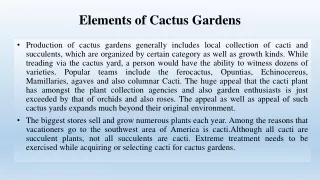 elements of cactus gardens