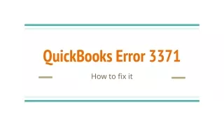 QuickBooks Error 3371