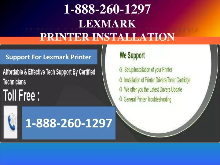 1 888 260 1297 lexmark printer installation