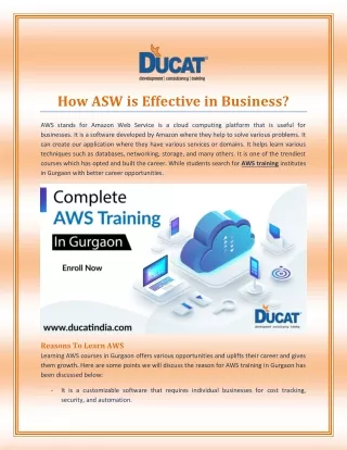 how asw is effective in business