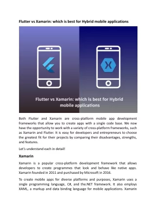 Flutter vs Xamarin- which is best for Hybrid mobile applications.docx
