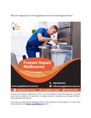 Why It’s Important To Get Appliances Serviced On Regular Basis