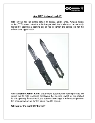 Are OTF Knives Useful