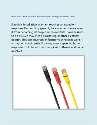 how electrician in redhill can help you during