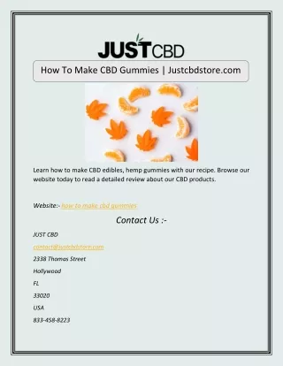 how to make cbd gummies justcbdstore com