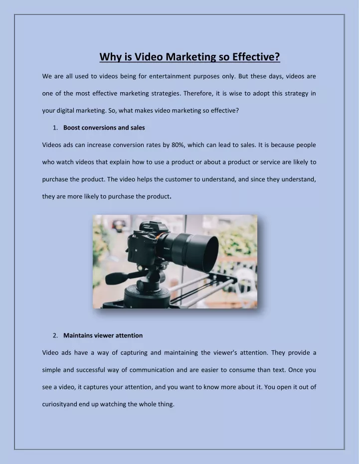 why is video marketing so effective