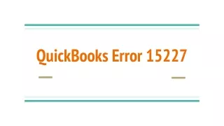 QuickBooks Error 15227