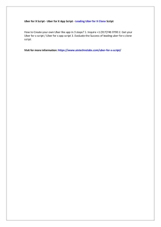 uber for x script uber for x app script leading