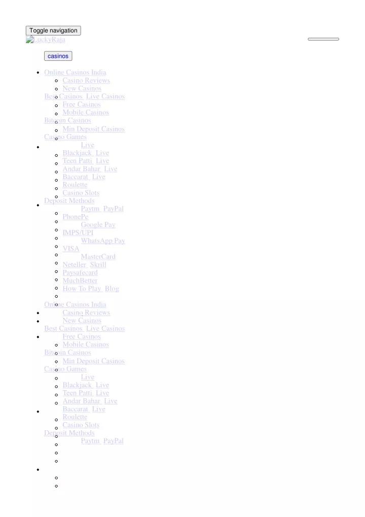 toggle navigation luckyraja casinos online