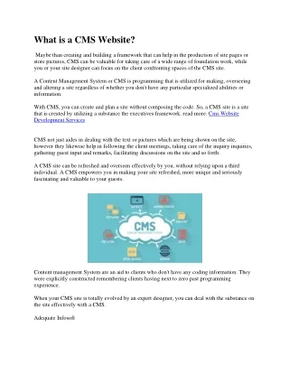 what is a cms website