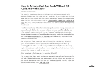 How to Activate Cash App Cards Without QR Code And With Code