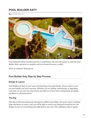 pool builder katy