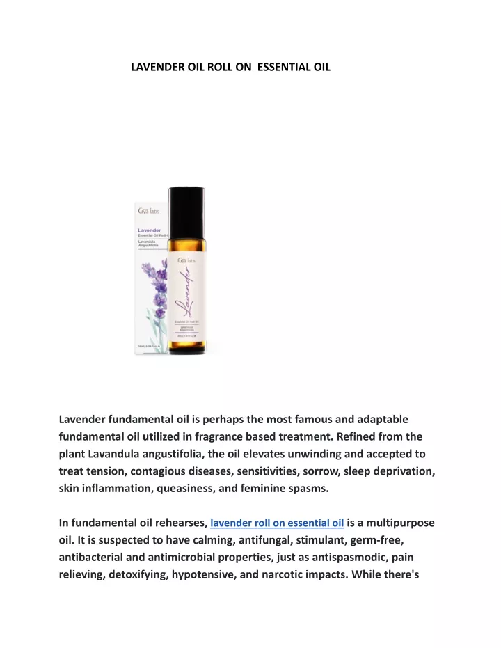 lavender oil roll on essential oil