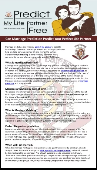 can marriage prediction predict your perfect life