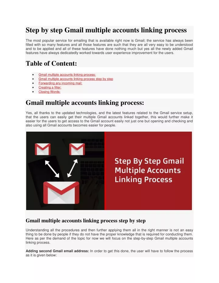 step by step gmail multiple accounts linking