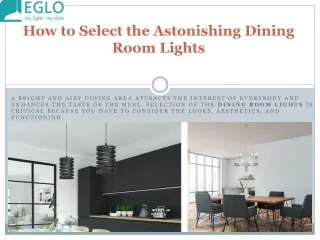 How to Select the Astonishing Dining Room Lights
