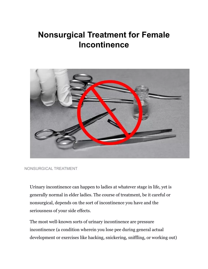nonsurgical treatment for female incontinence