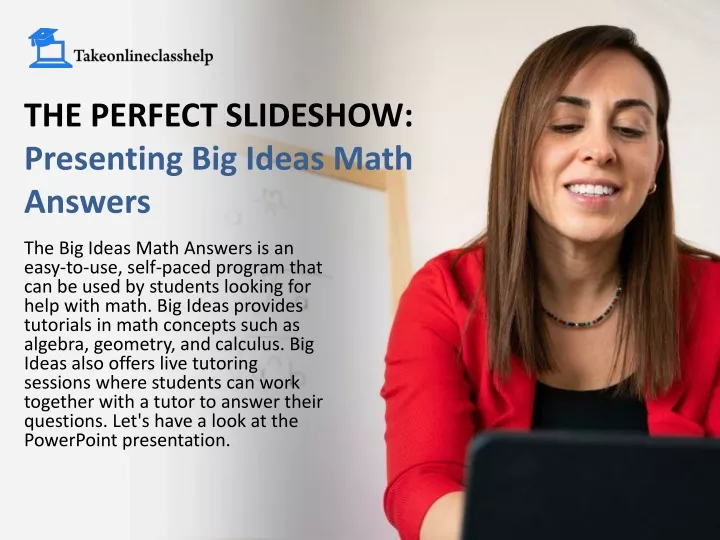 the perfect slideshow presenting big ideas math answers